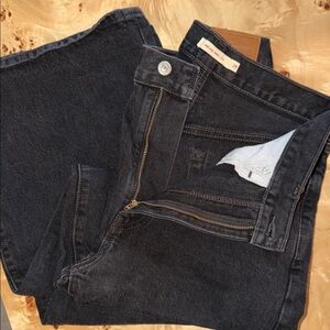 LEVIS RIBCAGE WIDE LEG JEANS SIZE 29x30 women’s black